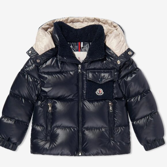 Moncler Boys Yule Down Padded Jacket in Black - Picture 1 of 5